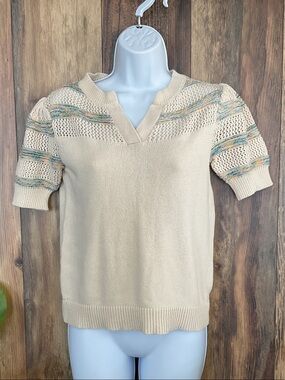 Daily Threads Knit Short-Sleeve V Neck Sweater  S/P    122B